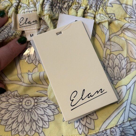 Elan Yellow Floral Crop Top NWT Size M Boho Summer - Picture 4 of 5